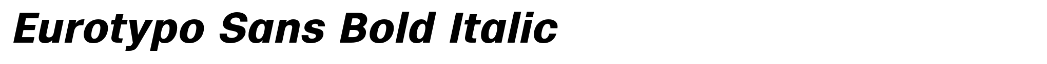 Eurotypo Sans Bold Italic image